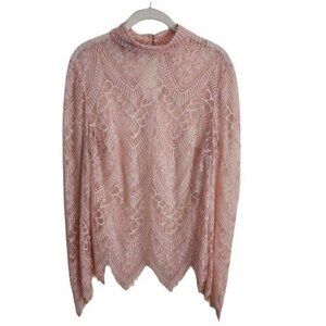 Bebe Unique Pink Lace Over Top Fairycore Barbiecore Bohemian  Size XL
